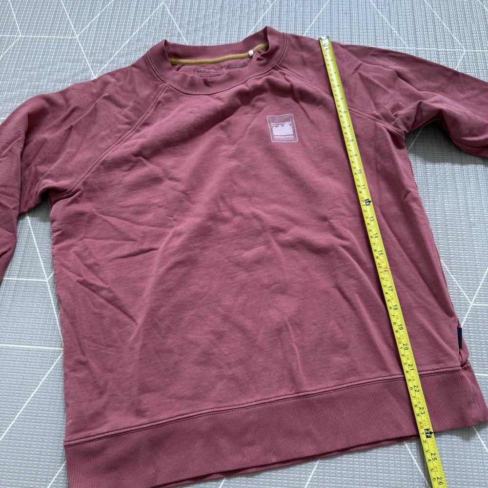 Patagonia Alpine Icon Regenerative Cotton Crewneck Sweatshirt Sz L Rose Pink - Picture 7 of 7